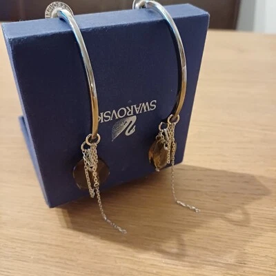 SWAROVSKI halb Creolen Edelstahl  Stecker silbern Länge 12cm - Bild 1 von 3