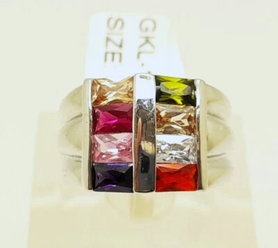 ANILLO MULTICOLOR PLACA ORO 18KGP CIRCONITAS CÚBICAS TALLA 6 SIN NÍQUEL Y PLOMO Foto 1 de 4