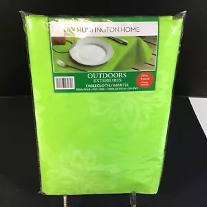 Water Resistant Polyester Tablecloth Table Cover Indoor Outdoor Green 70in Round - Picture 1 of 4