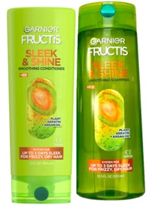 Garnier Fructis Sleek &Shine Smoothing Shampoo &Conditioner Keratin +Argan -2Pk - Picture 1 of 2