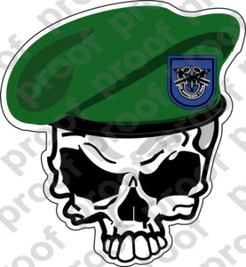 STICKER U S ARMY BERET UNIT 19TH SPECIAL FORCES SKULL - Picture 1 of 1