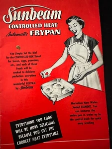 1953 Sunbeam Calore Controllato Automatico Padella Istruzioni Ricetta Libro Cucina - Foto 1 di 3