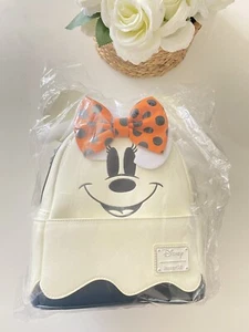 Loungefly Disney Ghost Minnie Glow-In-The-Dark Mini Backpack - White - Picture 1 of 1