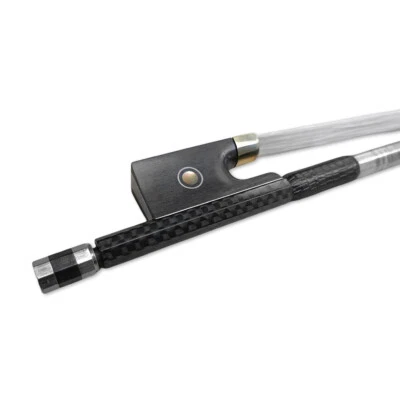 Violin Bow 4/4 Braided Carbon Fiber Ebony Frog Natural Bow Hair Straight - Image 1 of 4