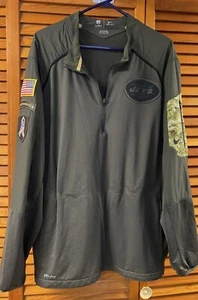 NEW YORK JETS NIKE NFL SALUTE TO SERVICE DRI-FIT  1/4 ZIP PULLOVER-XXL-PREOWNED - Picture 1 of 6