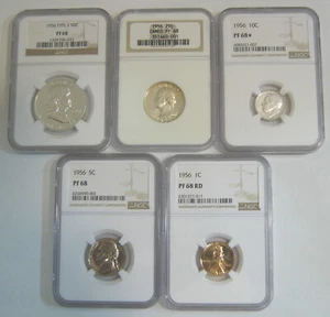 Beautiful White 1956 NGC High Grade Proof Set, PR68, Cameo, PF68 - Picture 1 of 2