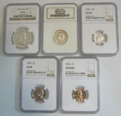 Beautiful White 1956 NGC High Grade Proof Set, PR68, Cameo, PF68 - Image 1 of 2