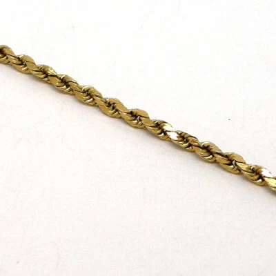 Cadena de cuerda de oro amarillo de 14 k con corte de diamante de 31"" Foto 1 de 4