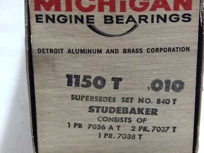 +10 RODAMIENTOS PRINCIPALES DE GRAN TAMAÑO STUDEBAKER 6 CIL, 170, 185,6 CI, 1955-1960 LARK VI,1E Foto 1 de 4