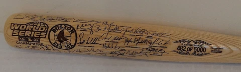 2004 Boston Red Sox World Series MLB Baseball Team Roster Wooden Bat LE 35'' WS Cover