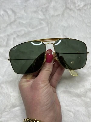 Gafas de sol de aviador vintage B&L RAY-BAN Bausch & Lomb talla 62 mm lentes doradas verdes Foto 1 de 4