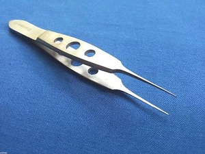 O R GRADE BONN SUTURE OPHTHALMIC FORCEPS DELICATE 1X2T 3.5" WITH TYING PLATFORM - Picture 1 of 3