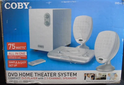 Coby DVD-419 DVD w/Home Theater Speakers -- New Open Box - Image 1 of 4