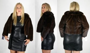 Brand New Mahogany Mink Fur Bolero Size Extra Small 0 XS Efurs4less - Picture 1 of 6