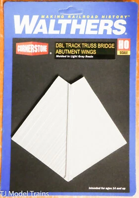Walthers HO #933-1042 Abutment Wings for Double Track Truss Bridge (HO Scale)    - Image 1 of 2