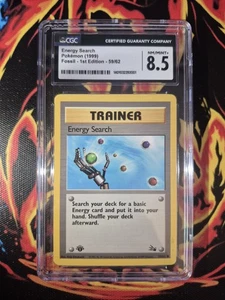 Pokemon Karte Energy Search 59/62 Fossil Non Holo 1. Edition CGC 8,5 NM - MINT - Bild 1 von 2