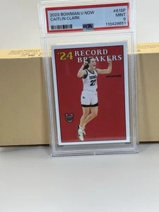 Bowman U Now 2023 Caitlin Clark #61SP Record Breakers rojo PSA 9 como nuevo Hawks Fever - Imagen 1 de 2