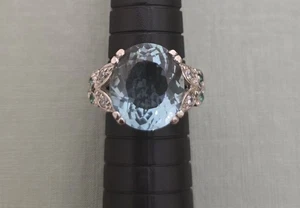 Aquamarine Ring Crystal Blue6.80Ct 925 Sterling SilverSIZE 6 - Picture 1 of 10