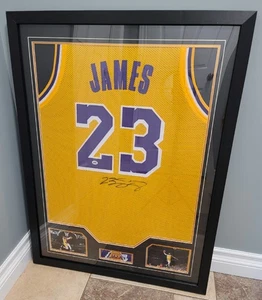 CUSTOM FRAMED! LeBron James Signed Autographed Lakers Custom Jersey w/ COA - Picture 1 of 7