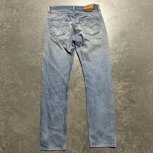 Vintage 90s Levis 501 Jeans Herren 34x34 Blau Straight Distressed Light Wash USA - Bild 1 von 13