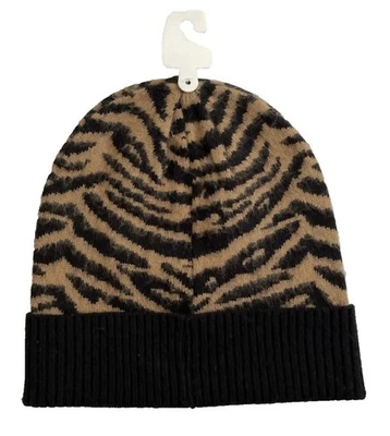 MICHAEL KORS Women's Tiger-Stripe Beanie MSRP $48 - Image 1 of 4