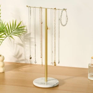 Jewelry Organizer Marble Necklace Stand: Small Necklace And Bracelet Holder O... - Picture 1 of 7