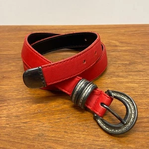 Cinturón vintage A. Brod de 1” ancho de cuero rojo para mujer estilo medio de moda 5897 EE. UU. - Imagen 1 de 10