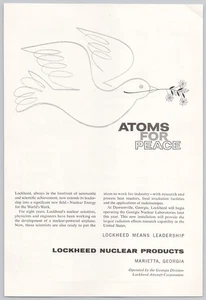 Atoms For Peace Lockheed Nuclear Products Nuclear Energy 1958 Vtg Print Ad - Picture 1 of 2