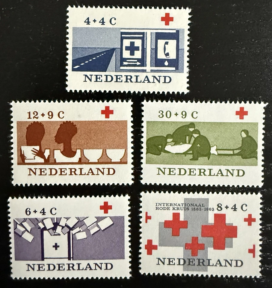 1963 Netherlands Red Cross Stamp Set • Semi-Postals • Unhinged MNH - Image 1 of 1