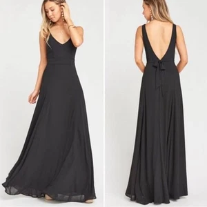 show me your mumu jenn Maxikleid dunkel rauchgrau Chiffon X-Small - Bild 1 von 8