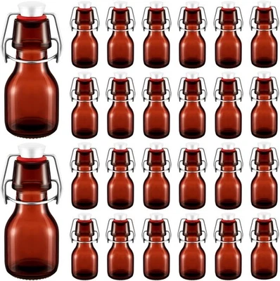24 Piezas Mini Botellas de Vidrio con Tapa Columpio con Tapones Pequeñas Botellas Abatibles con Ai Foto 1 de 4