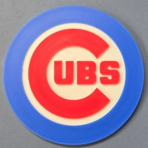 Chicago Cubs 4" Wide Fan Art 3D Printed Logo Raised Letters Fridge Magnet - Picture 1 of 4