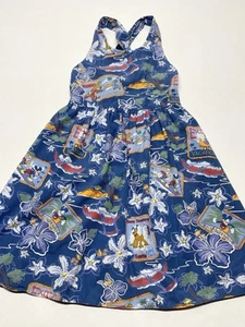 Disney Mickey & Friends Tropical Cross Back Dress Girls M Beach Island Cruise - Picture 1 of 23