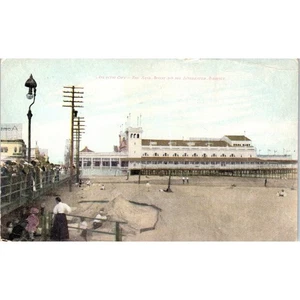 Sandkünstler am Strand 1908 Atlantic City NJ Original Postkarte TK1-25 - Bild 1 von 2