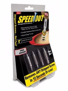 Set 4 PZ Punte da Trapano Estrattore Vite SPEED OUT Strumenti Rotti Danneggiati Rimuovi Bulloni - Foto 1 di 3