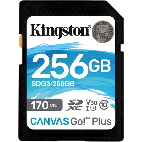 Kingston 256GB Canvas Go Plus SD Card SDG3/256GB Memory Card Canon Nikon & More - Image 1 of 1
