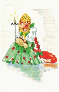 DISFRAZ POPULAR RUSO ZORRO TRENZA FRANCESA LARGA POSTAL RUSA - Imagen 1 de 1