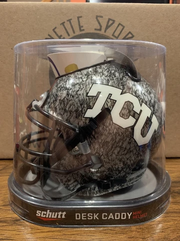 TCU Horned Frogs (Slate) NCAA Schutt Mini Helmet Desk Caddy Cover