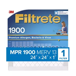 Filtrete High Performance Air Filter 1900 MPR UA12DC-4, 24 in x 24 in x 1 in - Picture 1 of 8