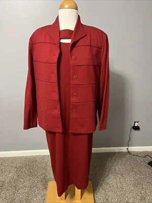 Vestido rojo para mujer Doncaster Collection + chaqueta a juego talla 16 NUEVO precio de venta sugerido por el fabricante $370 Foto 1 de 4