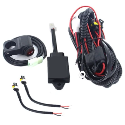 Control Wiring Harness Kit Spot Light Wire Cable ON OFF Switch For Motorcycle - Изображение 1 из 4