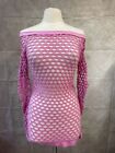 Balera Women's Long Sleeve Pink Fishnet Stretchy Womens Top Size M/L