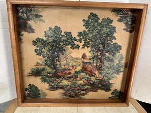 Vintage Embossed Raised Framed Art Print Quail/Grouse/Pheasants - Picture 1 of 11