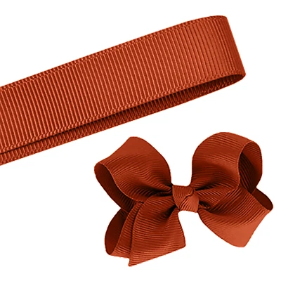 5 Yards Solid Rust Brown Grosgrain Ribbon Yardage DIY Crafts Bows USA - Image 1 of 2