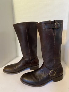 Ariat Full Grain Brown Leather Barbury Boho Biker Riding Boots  Sz 7.5B 10012050 - Picture 1 of 14