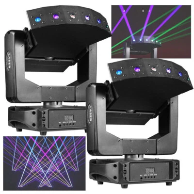 2-Pack 6-eyes RGB XYZ Dj Laser Light Moving Heads DJ Disco Show DMX Lighting - Image 1 of 4