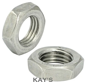 UNF THIN NUTS HEXAGON HALF LOCK A2 STAINLESS STEEL 3/16 1/4 5/16 3/8 7/16 1/2" - Picture 1 of 3