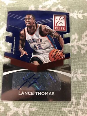 2014-15 Donruss Elite Lance Thomas Die-Cut Auto Parallel #D 48/49! RARE! - Image 1 of 4