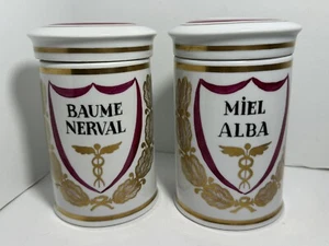 Barattoli da farmacia provenzale francese metà XX secolo • Baume Nerval • Miel Alba - Foto 1 di 6