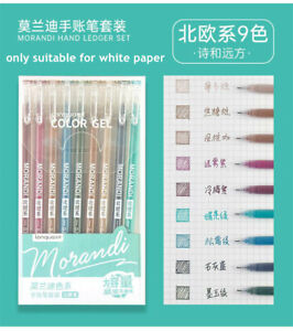 Morandi Colors Gel Ink Markers Pen Highlighter Journal Drawing School Supplies